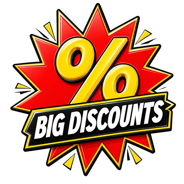 Big discounts percent burst
